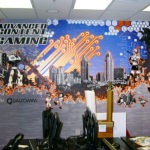Corporate installed digital wall mural gaming