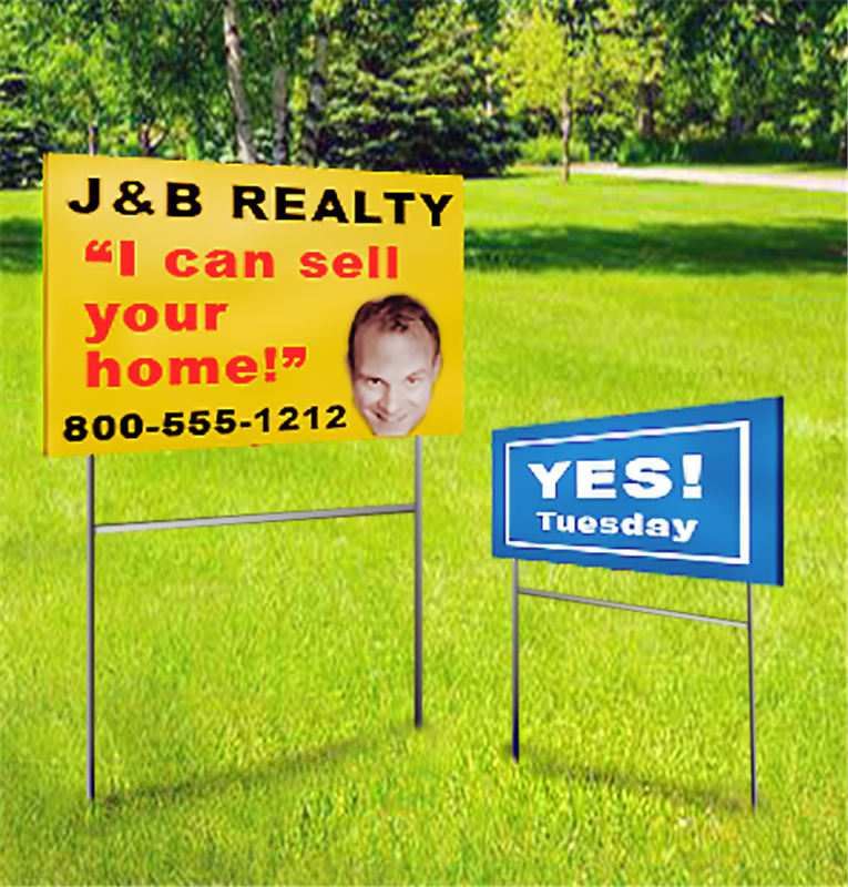 lawn signs with H stake