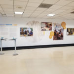Airport wall mural installation featuring custom printed and cut dimensional elements