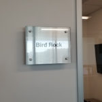 Custom Conference Room Sign using acrylic and brushed aluminum