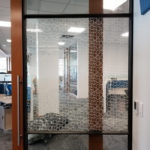 geometric shapes printed with White ink on optically clear window film