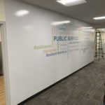Word wall mural showing company values