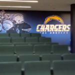 Adhesive backed vinyl mural for LA Charger practice facility