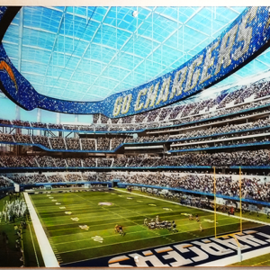 Acrylic Print of Rendering of new SoFi Stadium in Los Angeles where Chargers will play