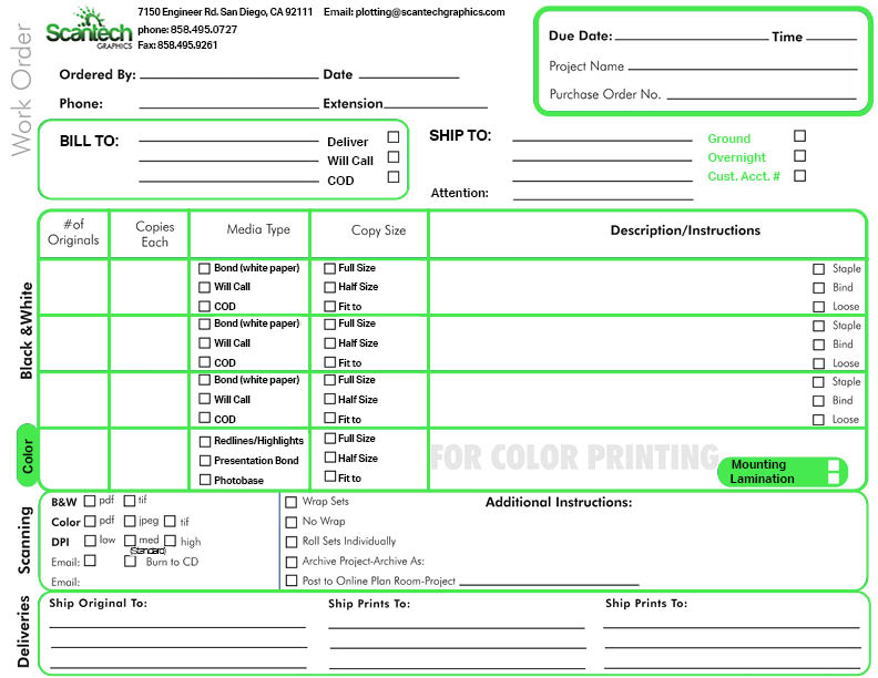 Scantech Graphics Printable Order Form