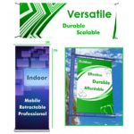 Three main types of banners offered: vertical, horizontal and retractable