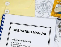 Operating manual example with comb binding