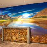 Nature Wall Mural Printed to match rocks collected by private mountain lake