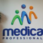 boldly colored logo and medical office name created on dimensional painted acrylic