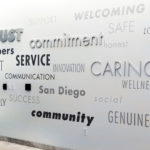 word wall featuring vinyl graphics and dimensional acrylic letters