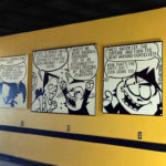 cutout dimensional printed board Family showing cartoon strip characters at Fun Center